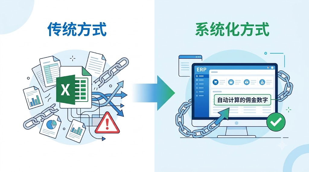 传统Excel方式 vs 系统化ERP方式对比